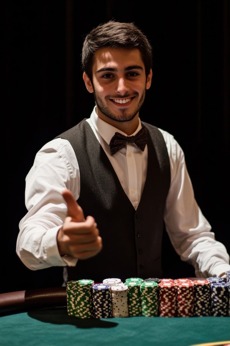 natan Relax Gaming blackjack table with professional dealer and live-chat interface